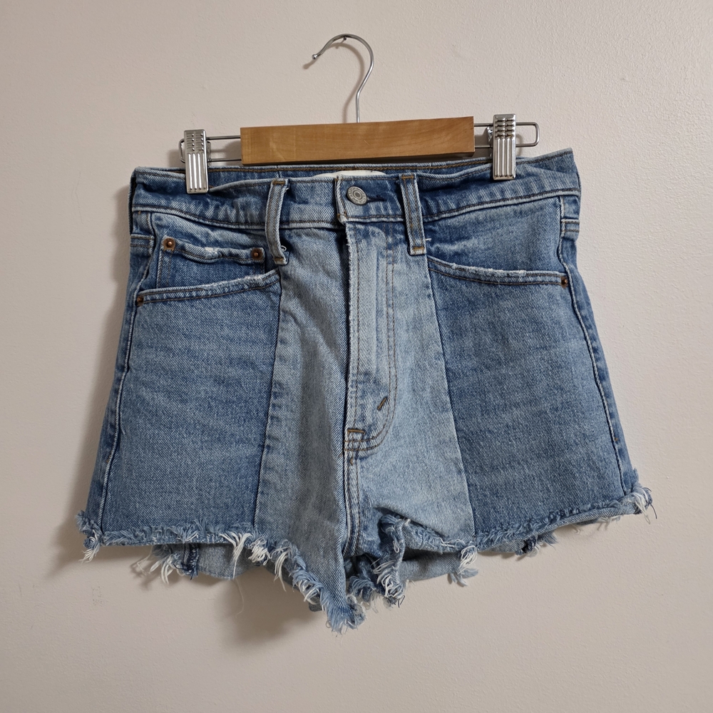 Abercrombie & Fitch Two-Tone Blue Jean Shorts